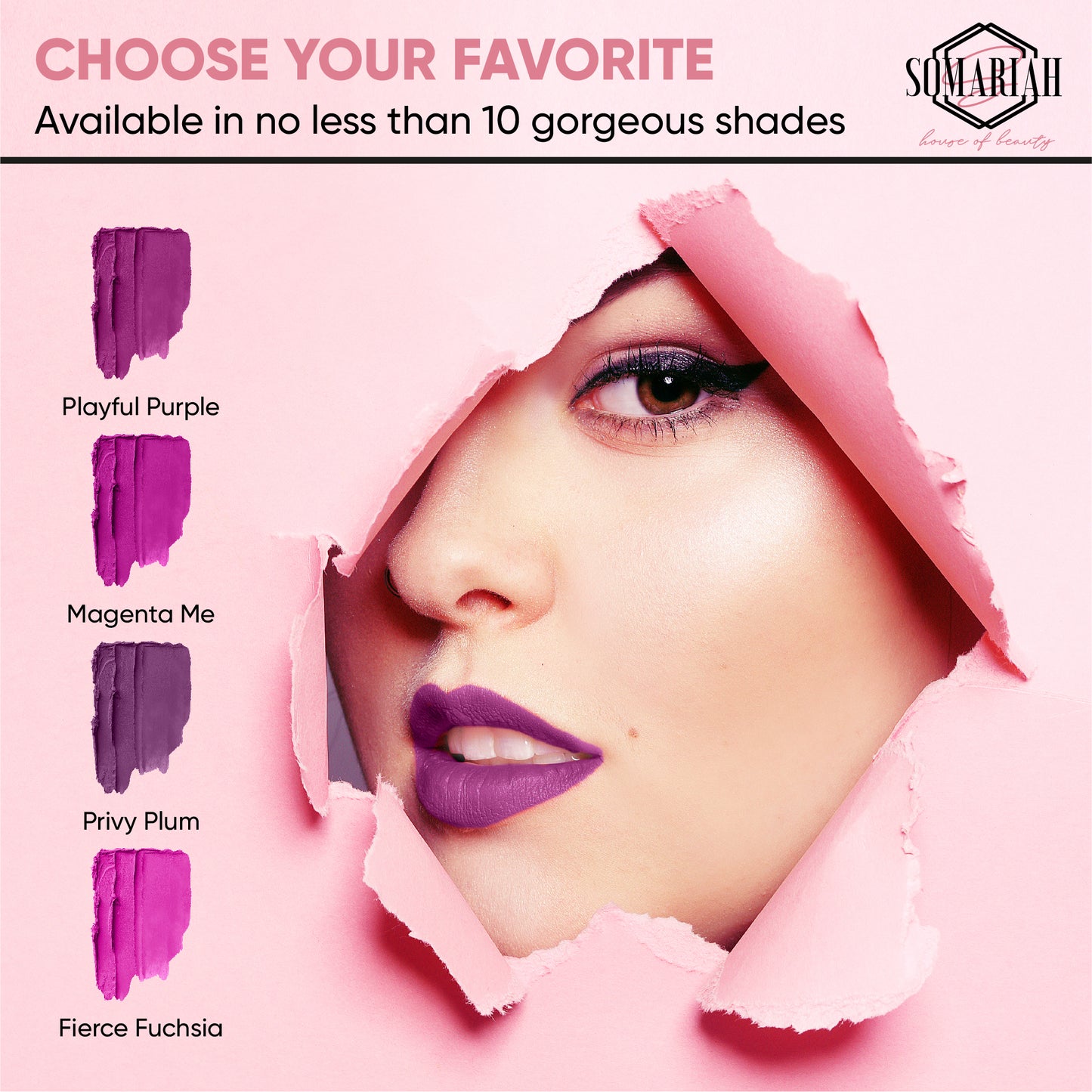 Somariah Liquid Matte lipstick - Playful Purple