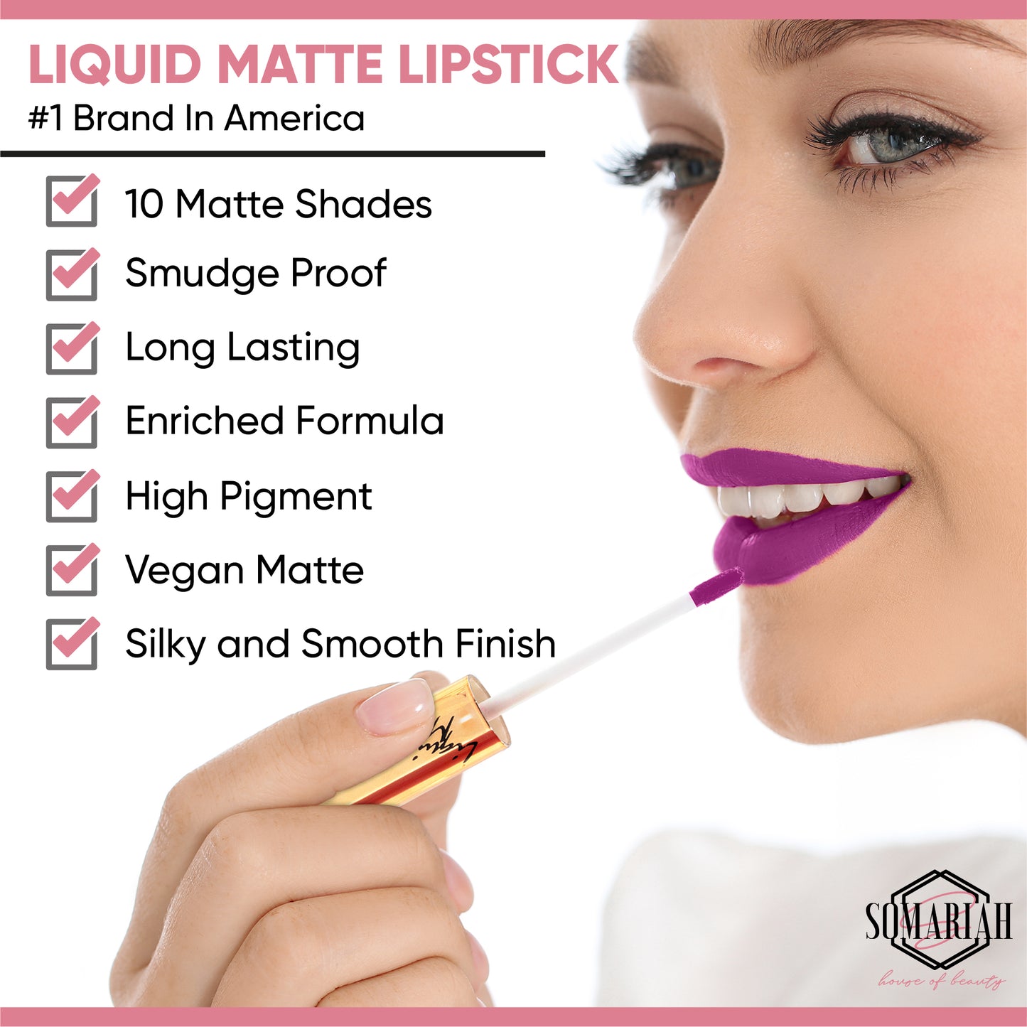 Somariah Liquid Matte lipstick - Playful Purple