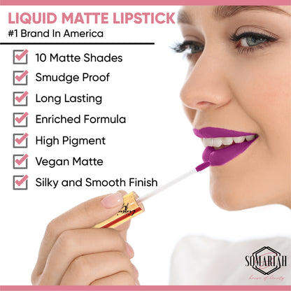 Somariah Liquid Matte lipstick - Playful Purple
