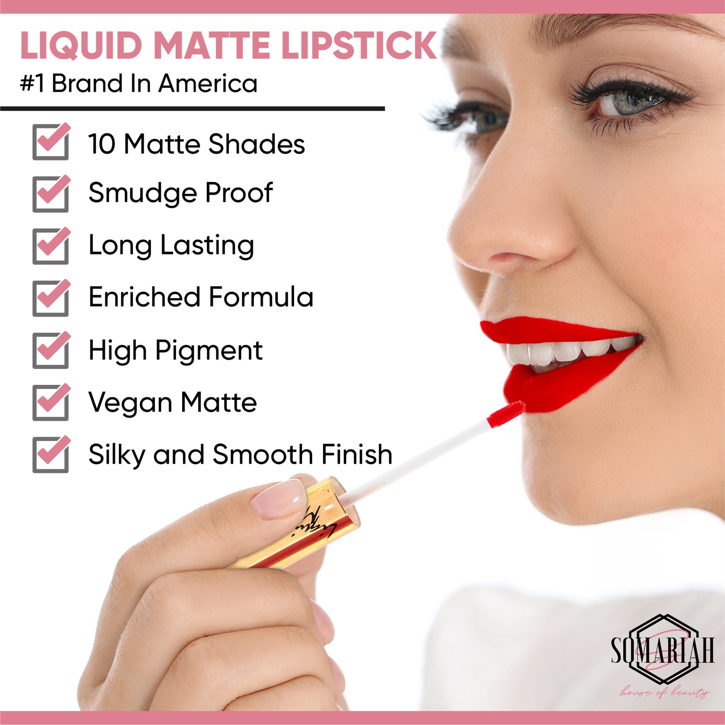 Somariah Liquid Matte lipstick -  Razzy Red