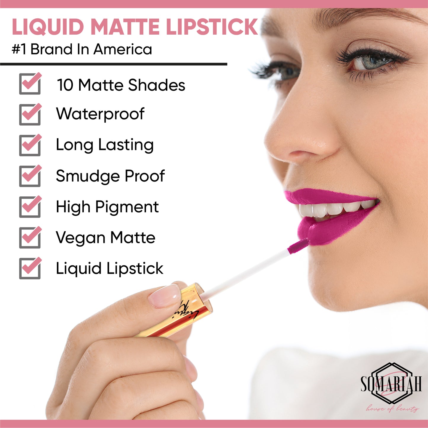 Somariah Liquid Matte lipstick - Fierce Fuchsia